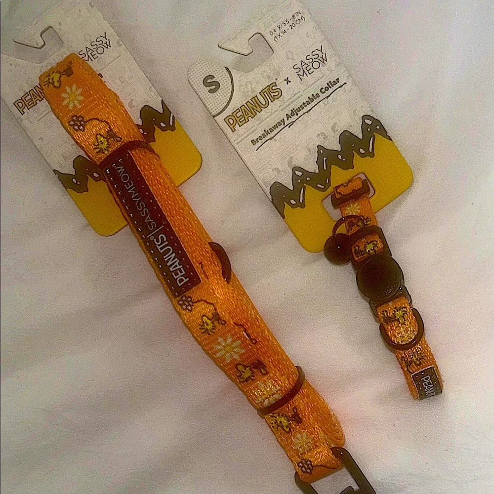 Sassy Meow Peanuts Woodstock Cat Collar (S) and Matching Leash 6ft